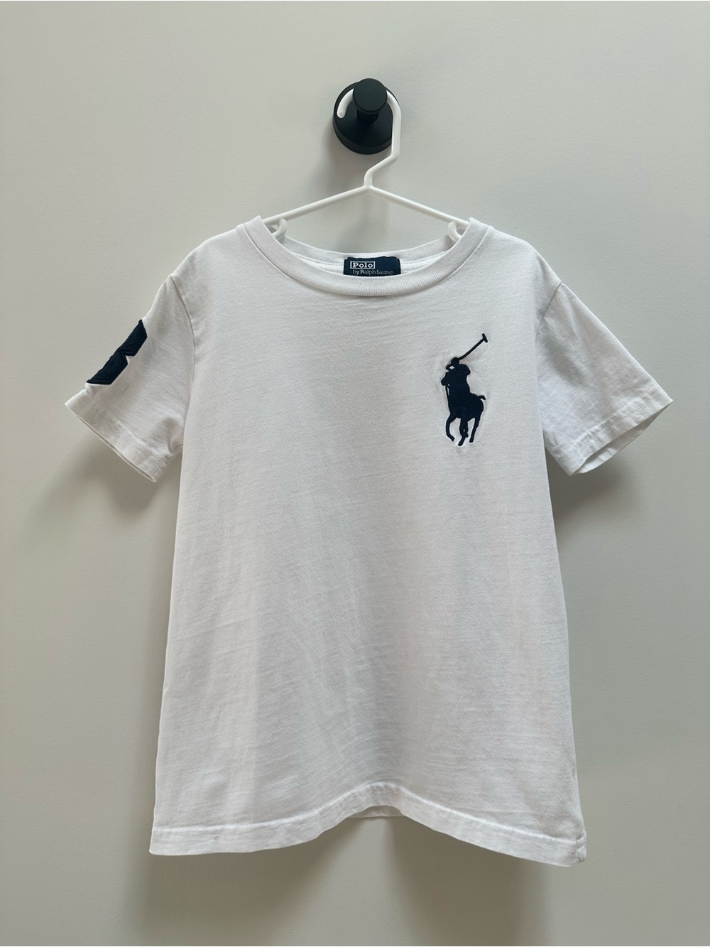 Polo by Ralph Lauren Big Pony Logo White Tee, Boy size 6
